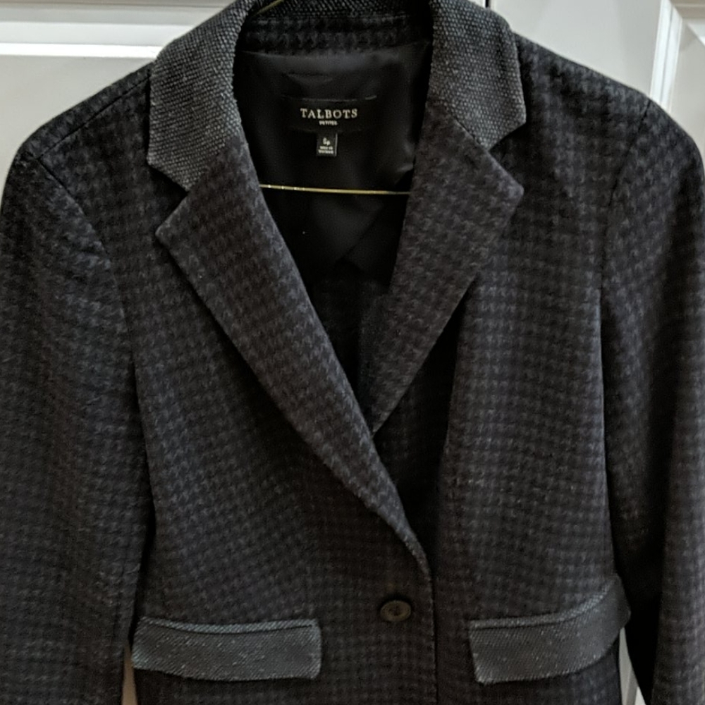 Talbot's blazer black and charcoal wool
